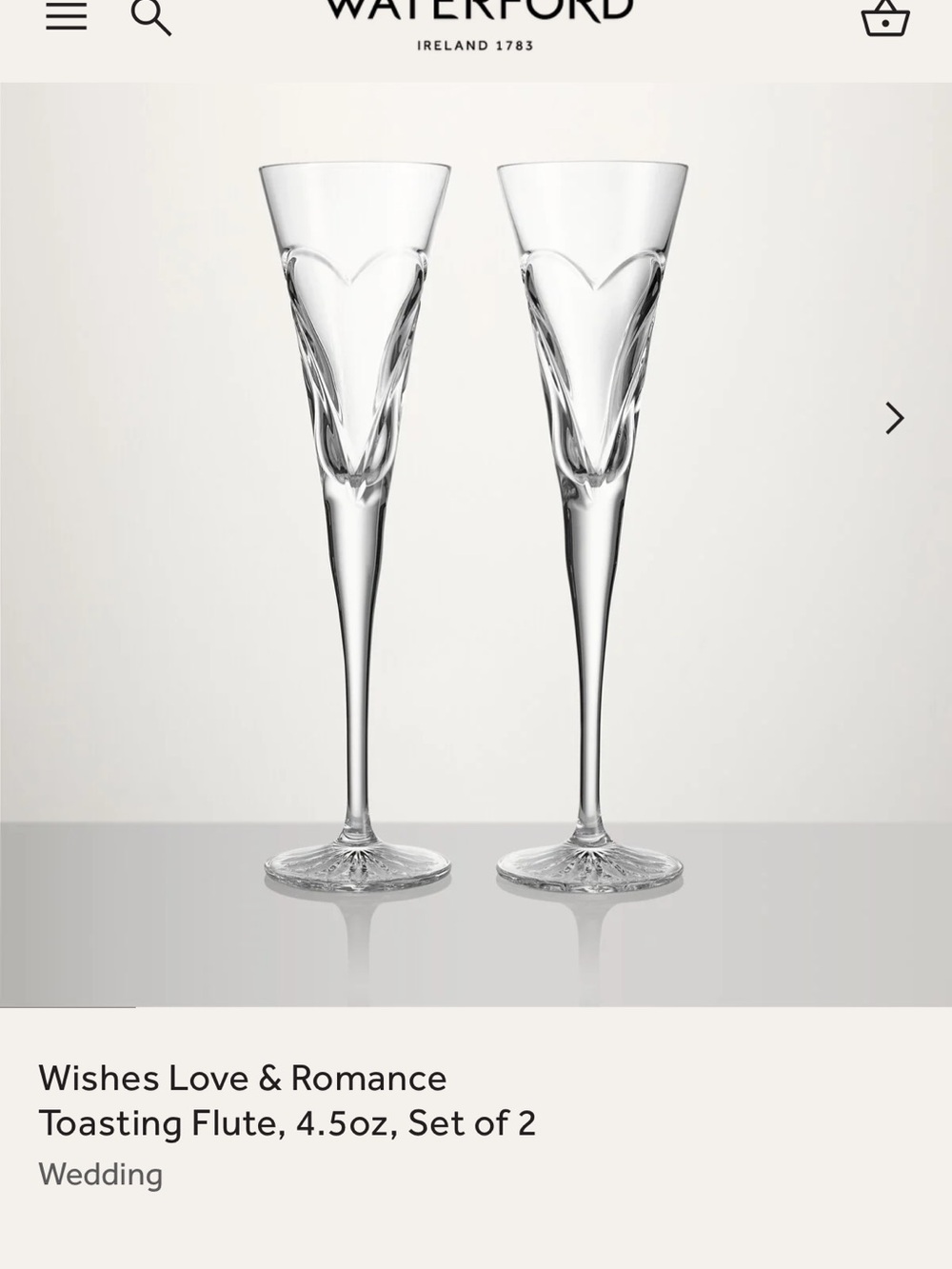 MAC Cosmetics Clear Crystal Heart Motif Toasting Flutes (Set of 2)